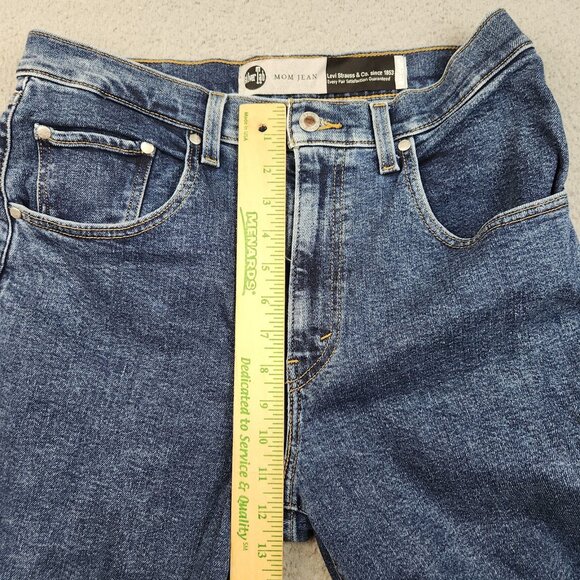 Levi's Silver Tab Jeans Women's 30 Mom Jean High Rise Cropped Blue Denim Pants - Picture 7 of 11